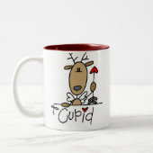 Cupid Reindeer Kerstoverhemden en cadeautjes Tweekleurige Koffiemok (Links)