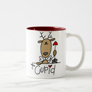 Cupid Reindeer Kerstoverhemden en cadeautjes Tweekleurige Koffiemok
