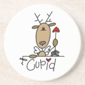 Cupid Reindeer Kerstoverhemden en cadeautjes Zandsteen Onderzetter (Voorkant)