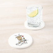 Cupid Reindeer Kerstoverhemden en cadeautjes Zandsteen Onderzetter (Zijkant)