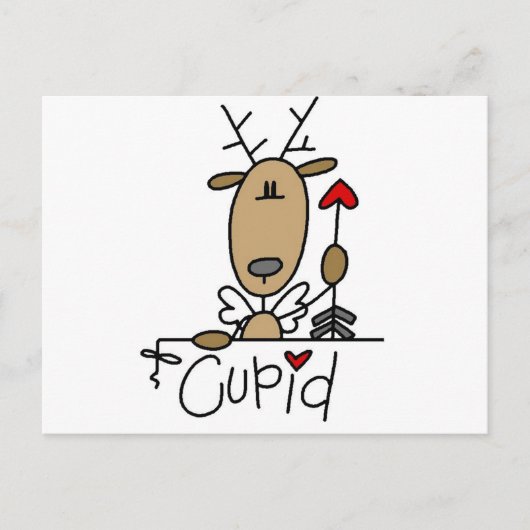 Cupid Reindeer Tshirts en Gifts Briefkaart (Voorkant)