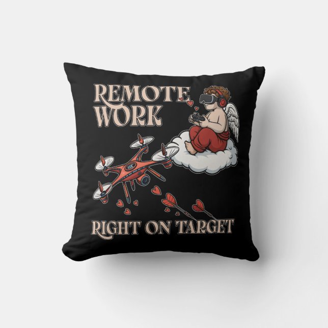 Cupid Remote Work, Valentine’s Day Kussen (Voorkant)