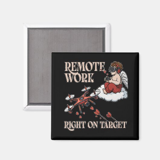 Cupid Remote Work, Valentine’s Day Magneet (Voorkant / Achterkant)