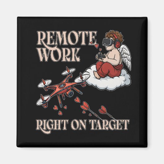 Cupid Remote Work, Valentine’s Day Magneet (Voorkant)