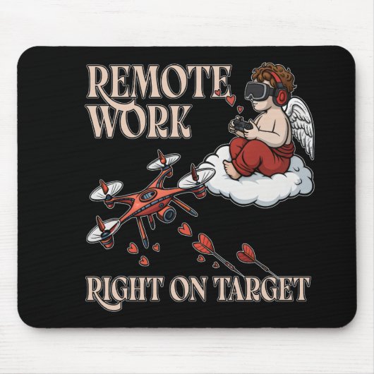 Cupid Remote Work, Valentine’s Day Muismat (Voorkant)