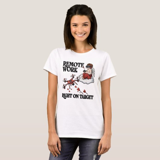 Cupid Remote Work, Valentine’s Day T-shirt (Voorkant volledig)