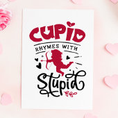 Cupid-ritmes met stoute antivalentijnsdag feestdagen kaart