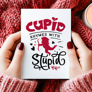 Cupid-ritmes met stoute antivalentijnsdag feestdagen kaart