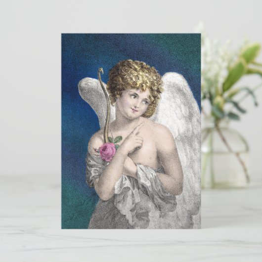  Cupid Romantic Wedding Invitations Kaart (Staand voorkant)