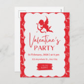 ​"Cupid’s Arrow" – Vibrant Modern Valentine’s Part Feestdagenkaart (Voorkant / Achterkant)