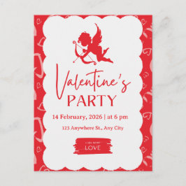 ​"Cupid’s Arrow" – Vibrant Modern Valentine’s Part Feestdagenkaart