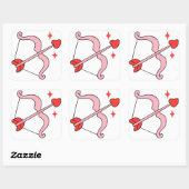 Cupid’s Bow and Arrow of Love – Cute Valentine Ill Vierkante Sticker (Vel)