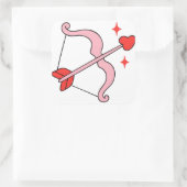 Cupid’s Bow and Arrow of Love – Cute Valentine Ill Vierkante Sticker (Tas)