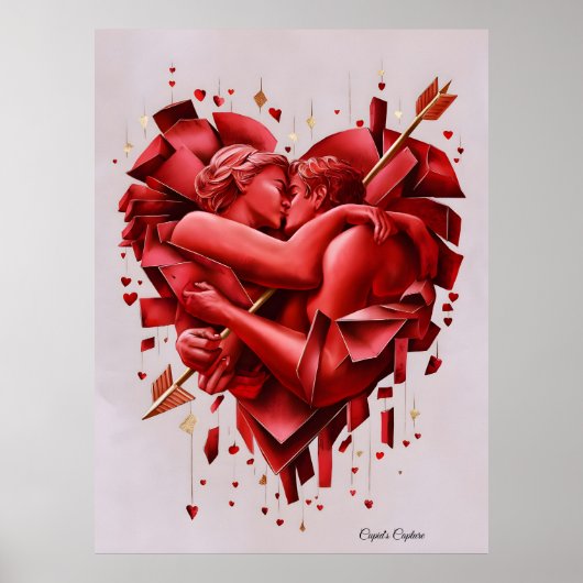 Cupid’s Capture - Modern Romantic Abstract Art Poster (Voorkant)
