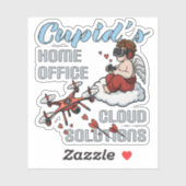 Cupid’s Home Office, Drone Valentine’s Day Sticker (Vel)