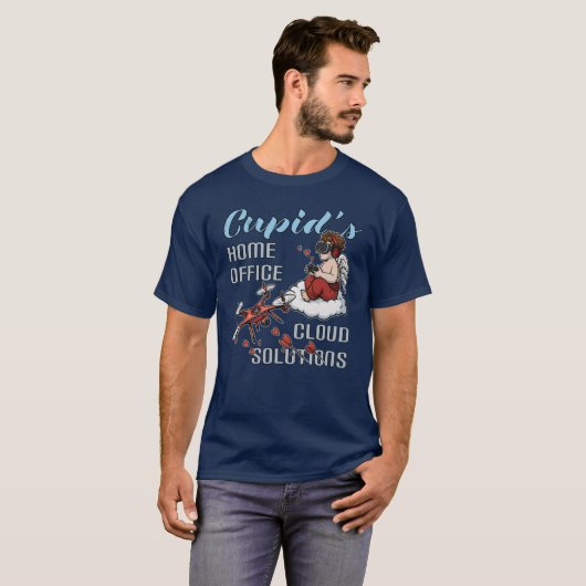 Cupid’s Home Office, Drone Valentine’s Day T-shirt (Voorkant volledig)