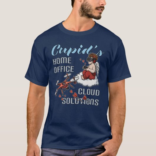 Cupid’s Home Office, Drone Valentine’s Day T-shirt (Voorkant)