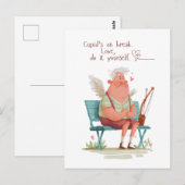 Cupid’s on break. Love, do it yourself. Briefkaart (Voorkant / Achterkant)