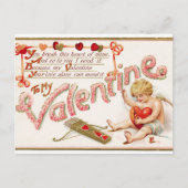 Cupid Sews Heart Valentijn Post Card Briefkaart (Voorkant)