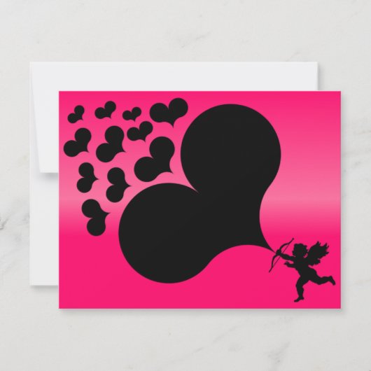 Cupid Shooting Hearts Feestdagenkaart (Voorkant)