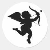 Cupid Silhouette Design! Ronde Sticker (Voorkant)