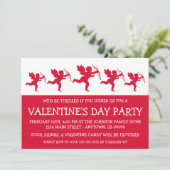 Cupid Silhouette Valetine's Day (rood) Kaart (Staand voorkant)