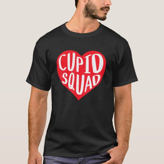 Cupid Squad Heart Funny Best friend Group Valentin T-shirt (Voorkant)