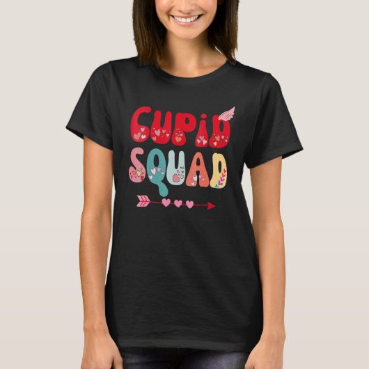 Cupid Squad Hearts Funny Valentine's Day Gifts Wom T-shirt (Voorkant)