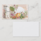 Cupid Statue en Flowers Victoriaans handelskaart Visitekaartje (Voorkant / Achterkant)