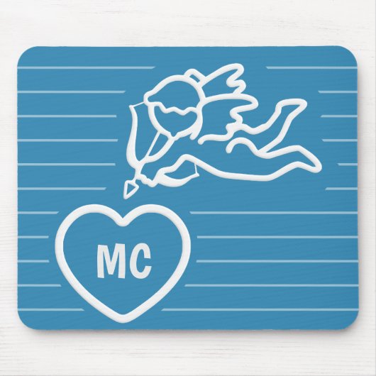 Cupid Strikes aangepast monogram mousepad Muismat (Voorkant)