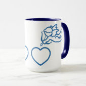 Cupid Strikes aangepaste mok - kies stijl, kleur (Voorkant rechts)