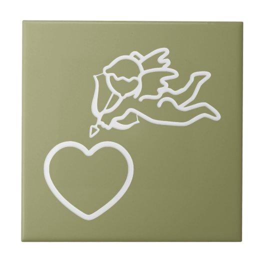 Cupid Strikes aangepaste tegel Tegeltje (Voorkant)