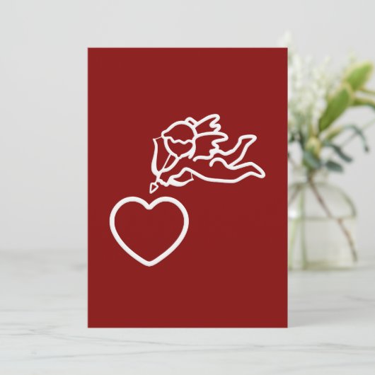 Cupid Strikes aangepaste uitnodiging (Staand voorkant)