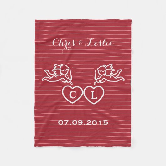 CUPID STRIKT aangepaste tekst & kleurenvlootsdeken Fleece Deken (Voorkant)