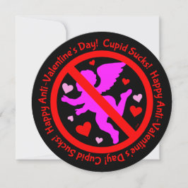 Cupid Sucks Happy Anti Valentiine Day Kaart