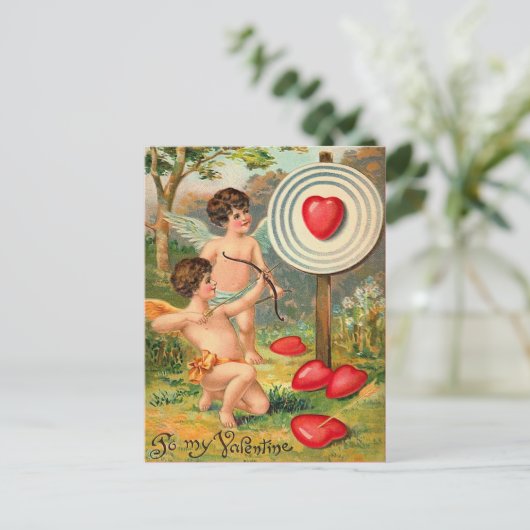 Cupid Target Practice Briefkaart (Staand voorkant)