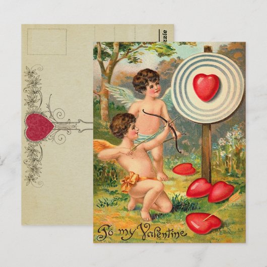 Cupid Target Practice Briefkaart (Voorkant / Achterkant)