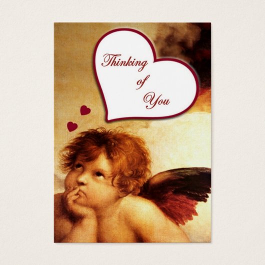 Cupid Thinking of You Gift Label Visitekaartje (Voorkant)