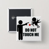 Cupid Tik niet op de knop Dag tegen Valentijnsdag Vierkante Button 5,1 Cm (Voorkant /achterkant)