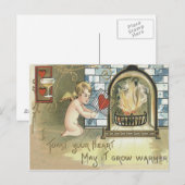 Cupid Toast Hart Haardvuur Briefkaart (Voorkant / Achterkant)