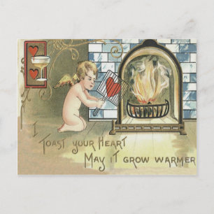 Cupid Toast Hart Haardvuur Briefkaart