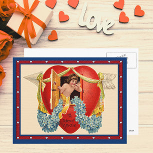  Cupid Token of Affection in a House Heart Briefkaart