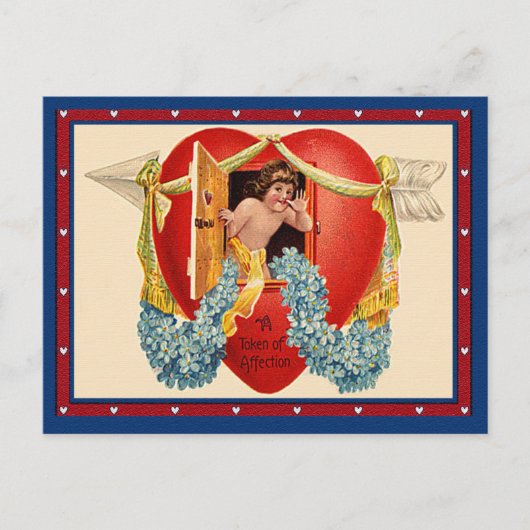 Cupid Token of Affection in a House Heart Briefkaart (Voorkant)