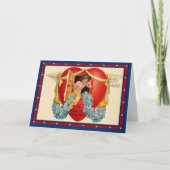  Cupid Token of Affection in a House Heart Feestdagen Kaart (Voorkant)