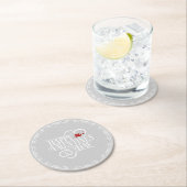 Cupid Typography Valentijnsdag White ID736 Ronde Kartonnen Onderzetter (Insitu)