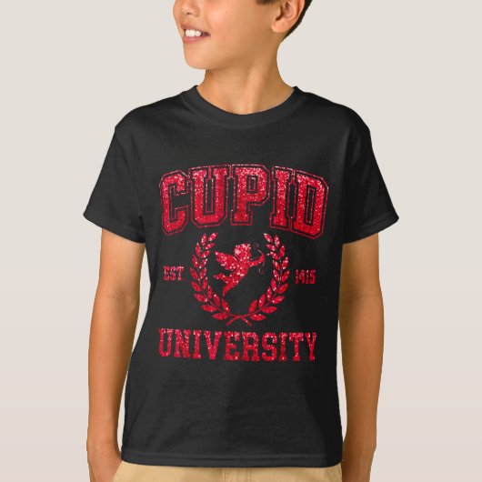 Cupid Universiteit Grappige Valentijnsdag Schattig T-shirt (Voorkant)