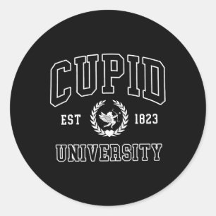 Cupid Universiteit Opgericht 1823 Schattige Valent Ronde Sticker