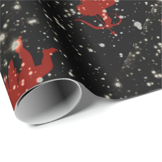 CUPID VALENTIJN red and black LOVE WRAPPER PAPER Cadeaupapier (Rol Hoek)