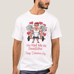 Cupid Valentijnsdag Gym Fitness Barbell Coach T-shirt