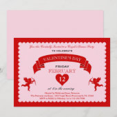 Cupid Valentijnsdag Invitation Kaart (Voorkant / Achterkant)